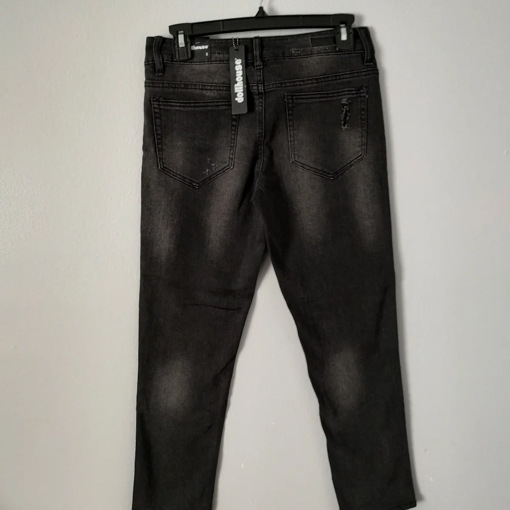 Jeans Dollhouse Womens Juniors Sequinced Distressed  Black Size  5 New With Tag